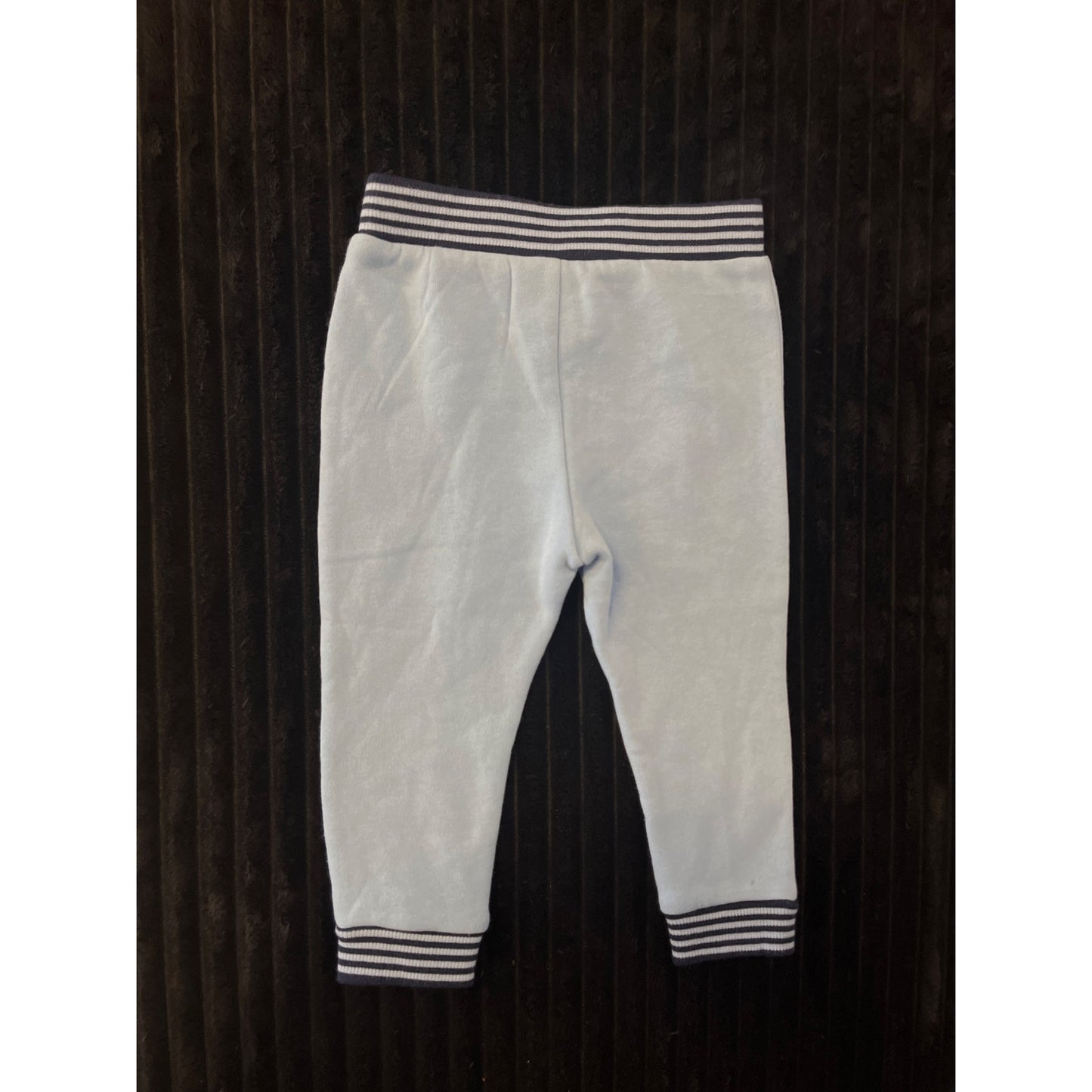 Janie and Jack Baby Boy Light Blue Drawstring Striped Jogger 18-24M NWOT