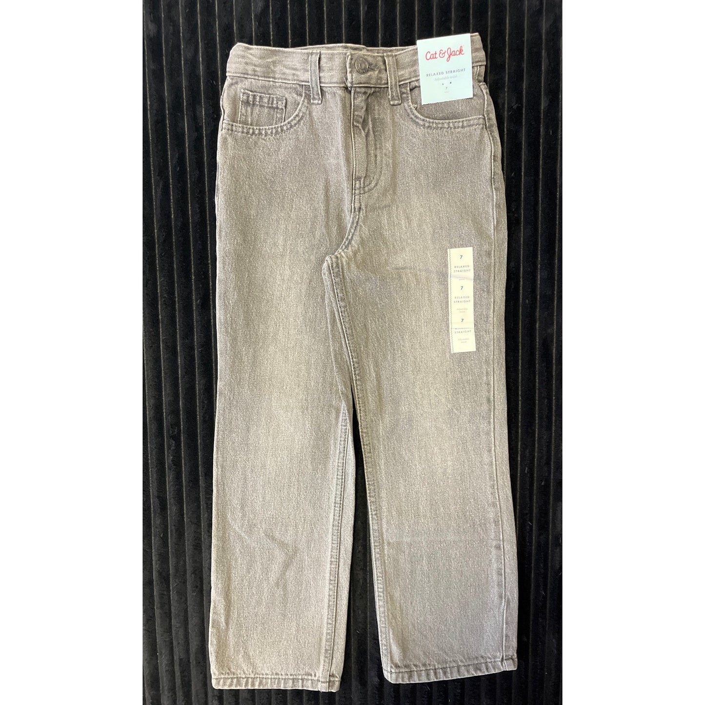 Cat & Jack Boys' Relaxed Straight Soft Grey NWT Jeans Durable Size 7