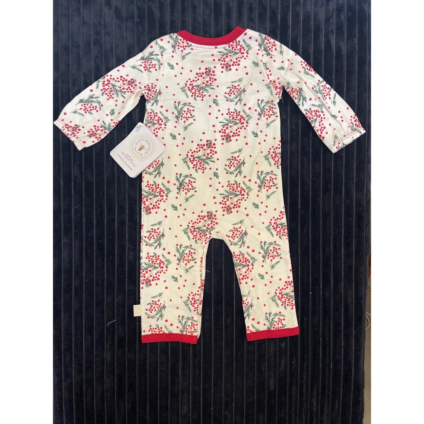 Burts Bees Baby 100% Organic 0-3M Baby Girl Chistmas Romper