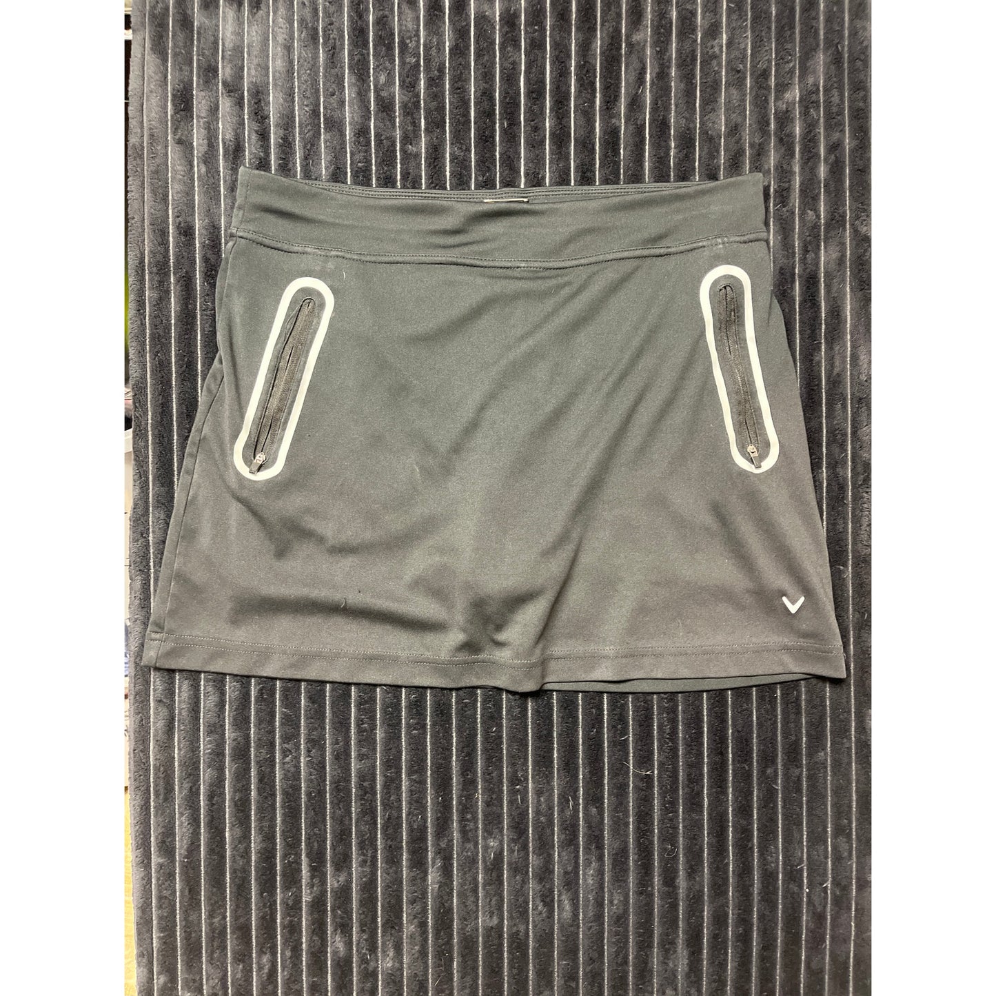Callaway Black Golf Opti-Dri Pockets Pull-On Skirt Skort Large Polyester