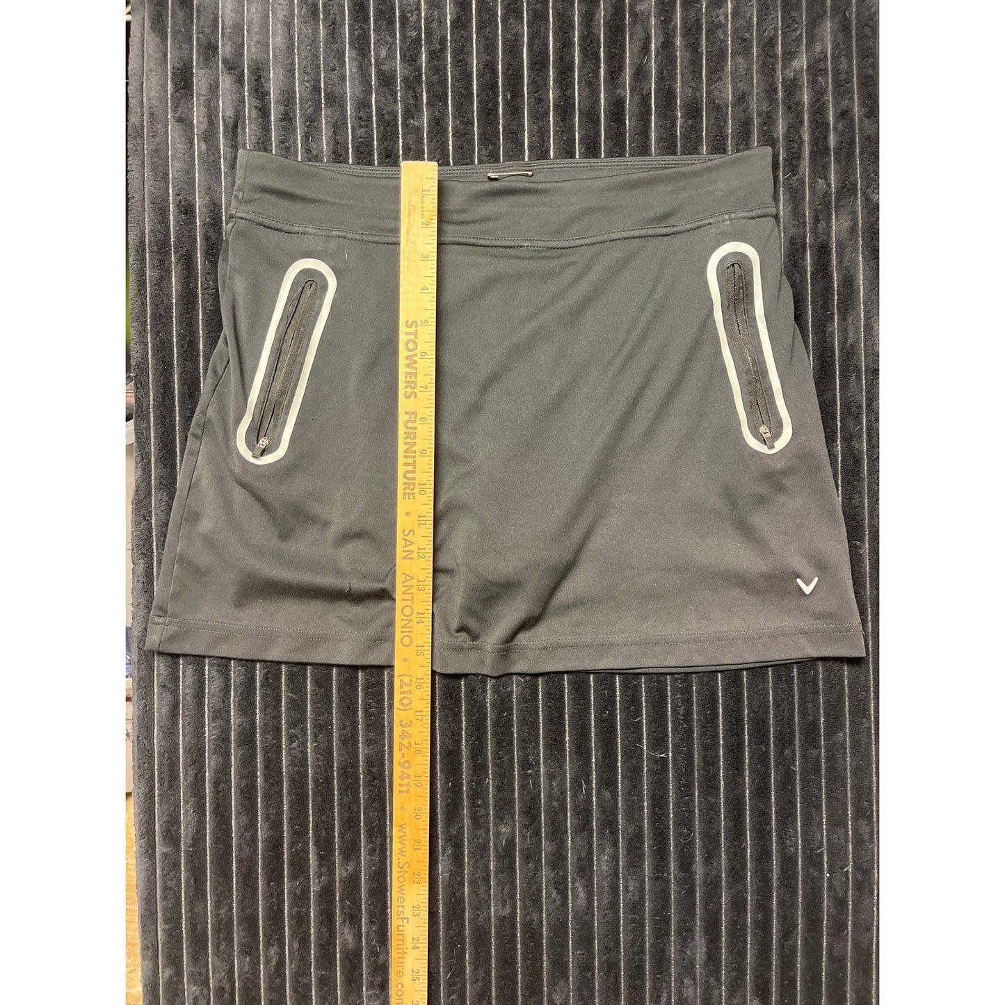 Callaway Black Golf Opti-Dri Pockets Pull-On Skirt Skort Large Polyester