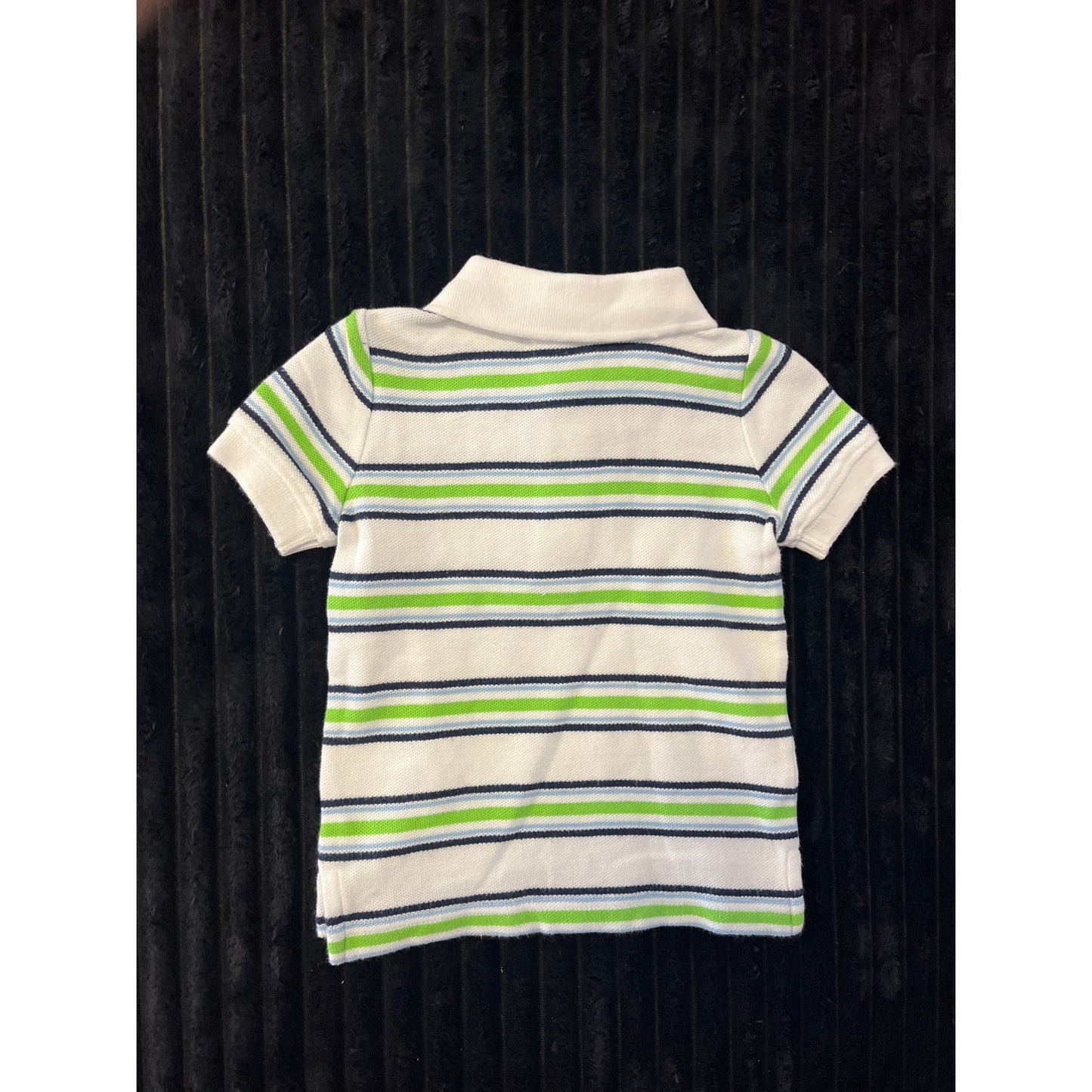 Janie and Jack Baby Boy White Striped Pull-Over Polo Shirt 3-6M NWOT