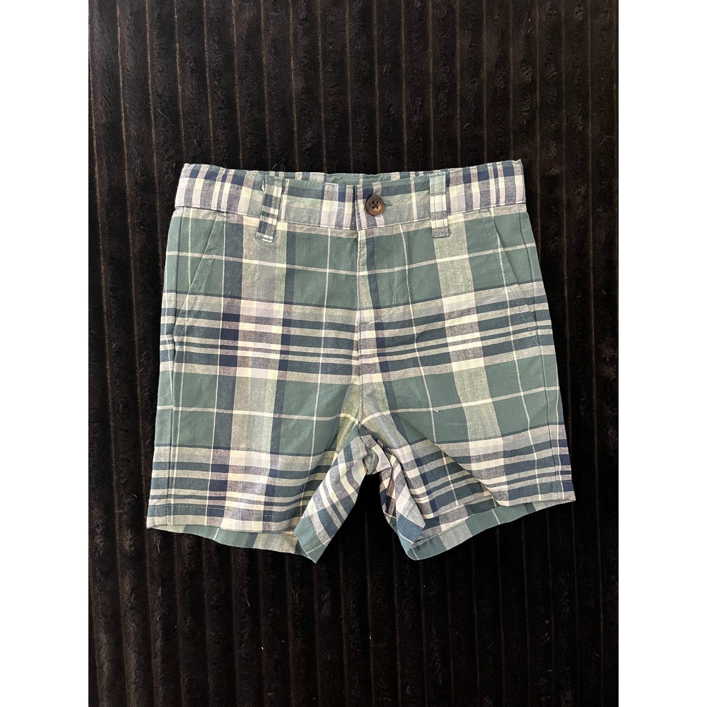 Janie and Jack Baby Boy Green Plaid Dress Shorts 18-24M Preppy Summer Shorts