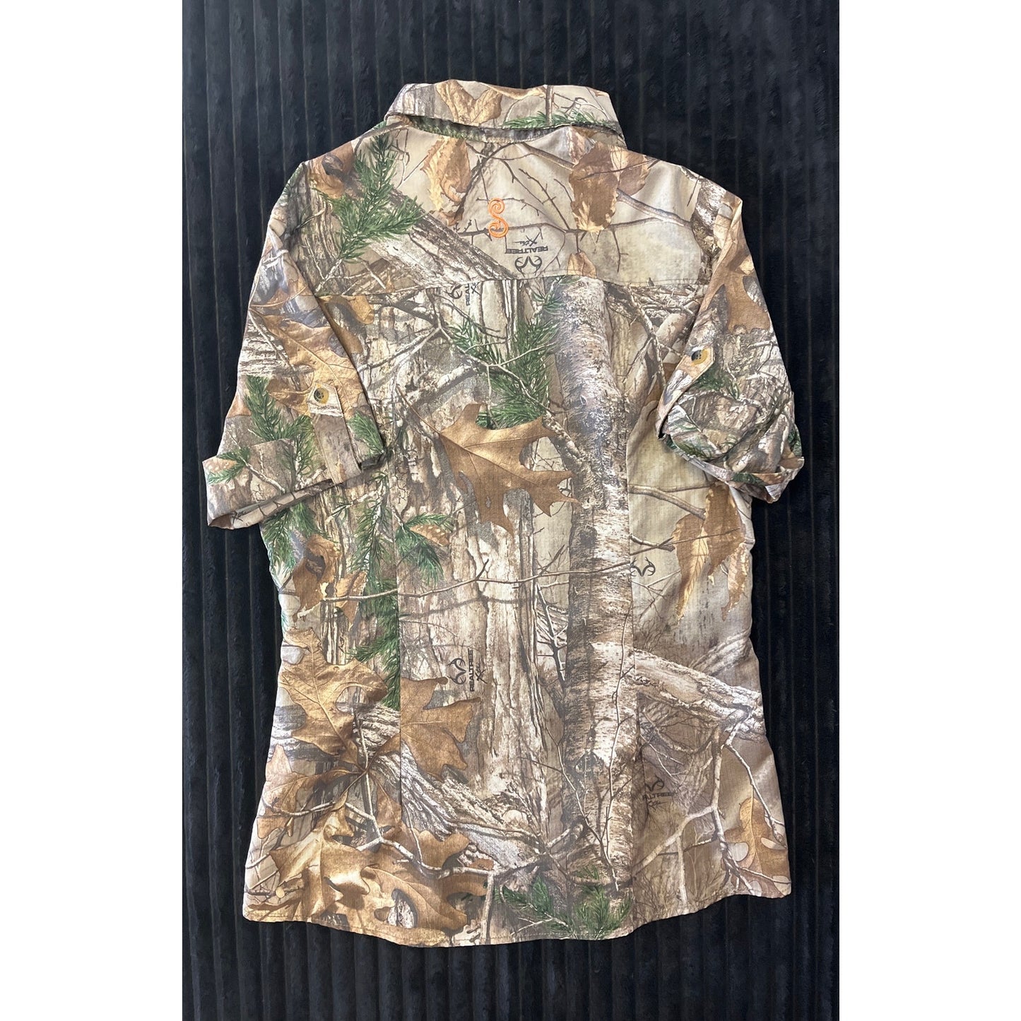"She Outdoors Camo Short Sleeve Button-Up Dress Shirt Size Medium Women's"