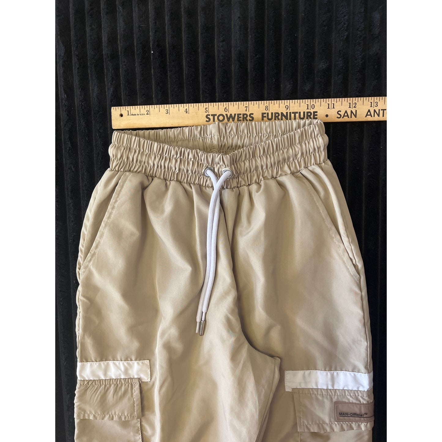 BoohooMan Cargo Joggers Tan Drawstring Waist Size XSmall