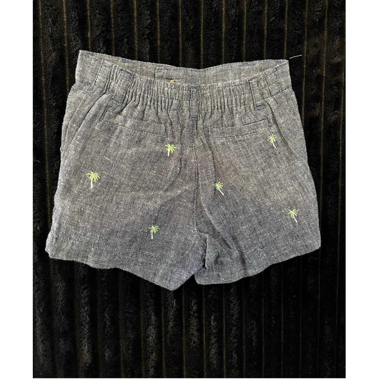 Janie and Jack Baby Boy Palm Tree Shorts Gray 0-3M NWOT Graphic Summer Style