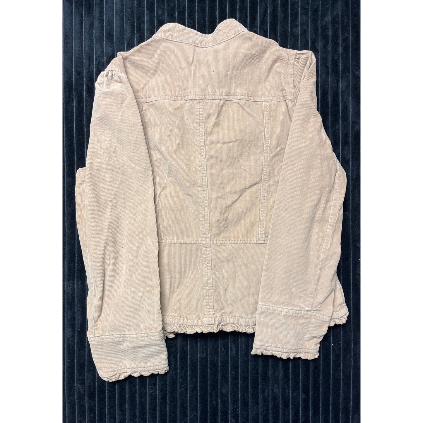St. John’s Bay Women’s Beige Corduroy Stretch Button-Down Jacket Size Large