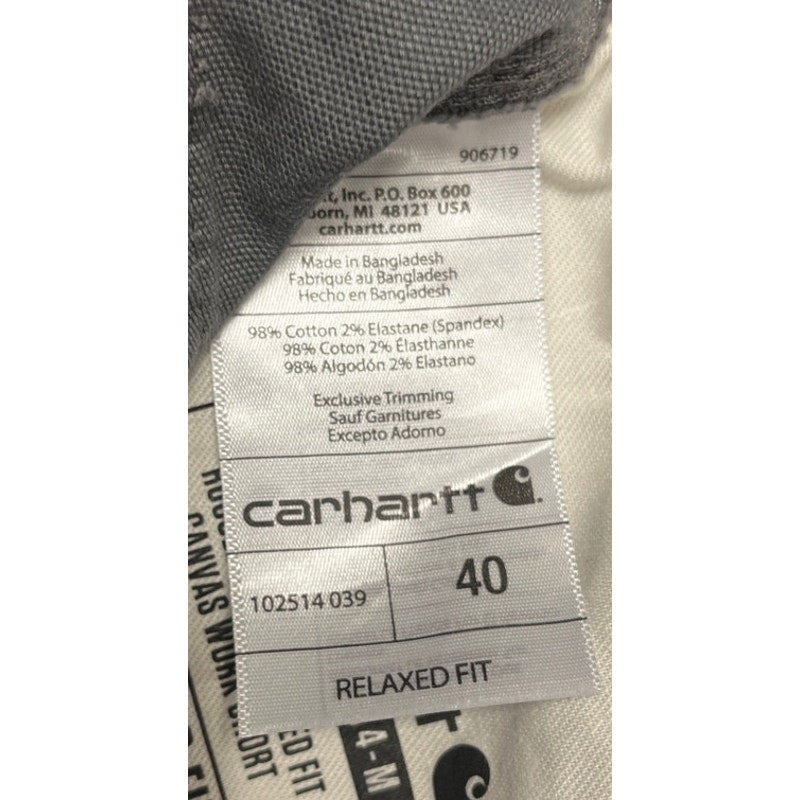 Carhartt Short Men 32 Rugged Flex Relaxed Fit Cargo Gray Canvas 10" BS2514-M