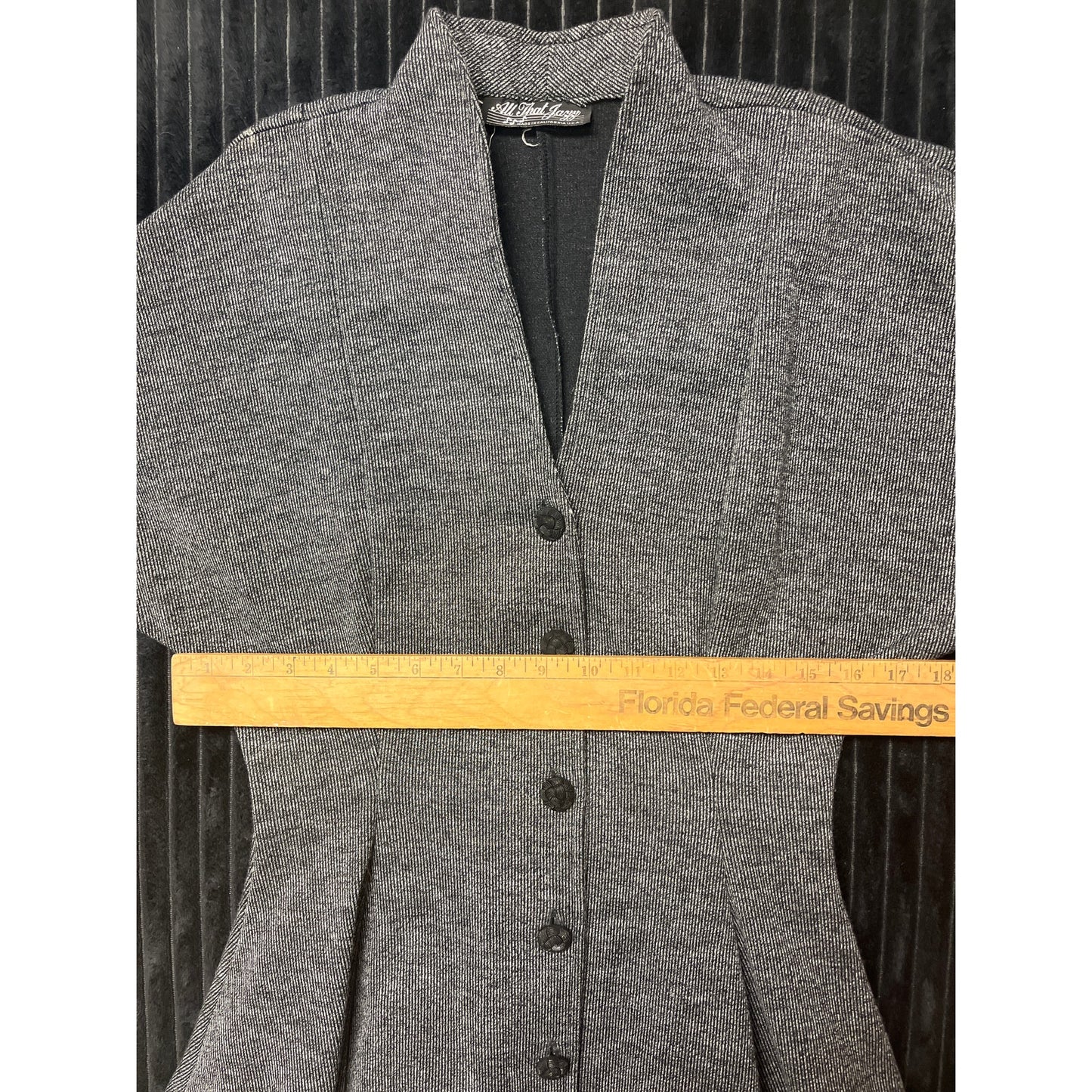 80s Vintage Blazer Jacket Black Gray Houndstooth Jacket Y2K All That Jazz 11/12