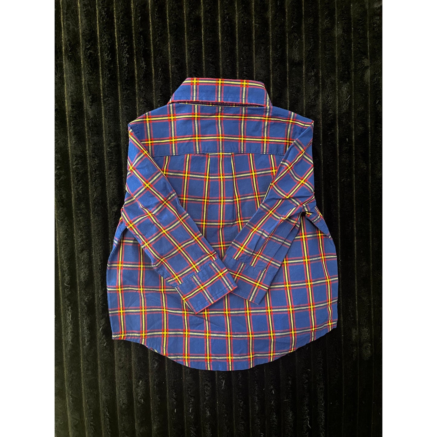 Janie & Jack Baby Boy Short Sleeve Plaid Dress Shirt Dark Blue 3-6M