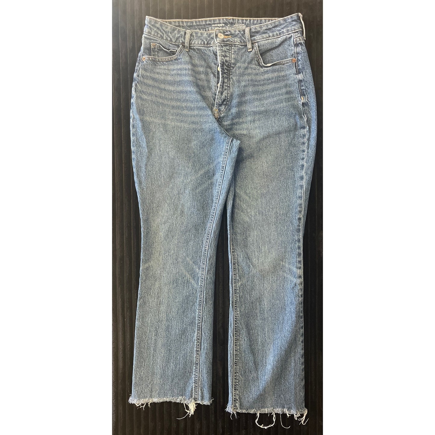 Old navy Womens Extra High Rise Kicker-Boot Fringe Size 12 Jeans