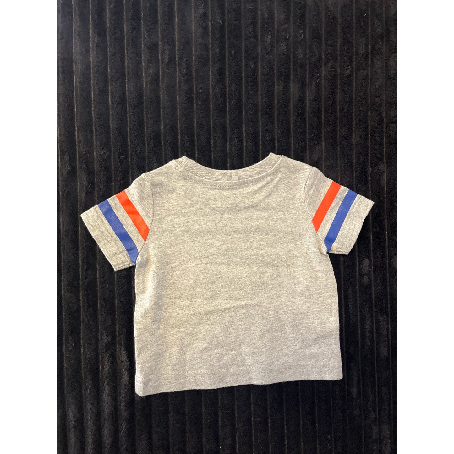 Janie and Jack Baby Boy Gray Striped Graphic Pull-Over T-Shirt 3-6M NWOT