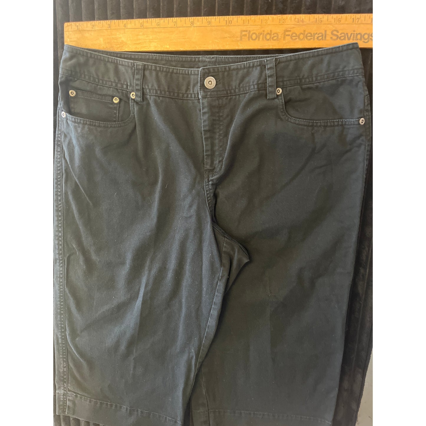 Rafaella Women’s Black Jean Shorts Size 14 Casual Denim Stretch