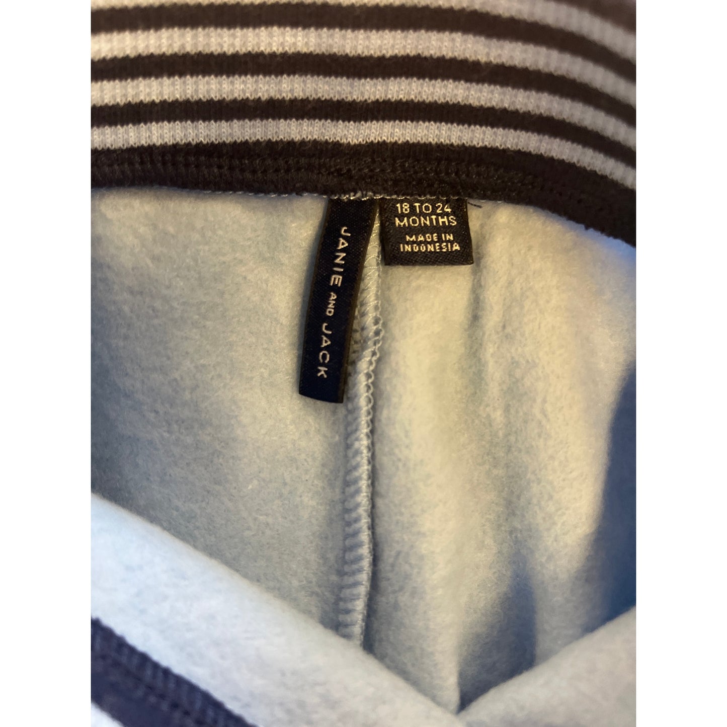 Janie and Jack Baby Boy Light Blue Drawstring Striped Jogger 18-24M NWOT