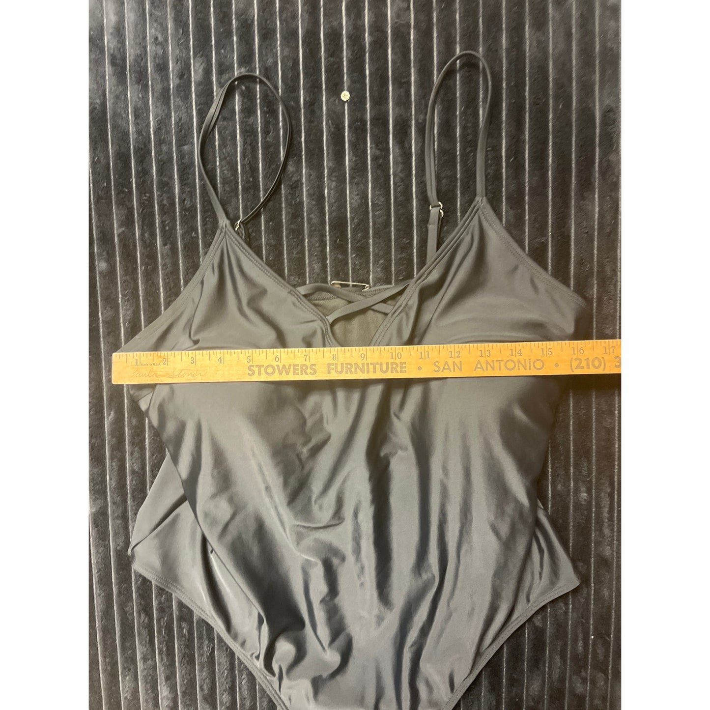Shein Women's Black One-Piece Spaghetti Strap Cross-Front 4XL Swimsuit