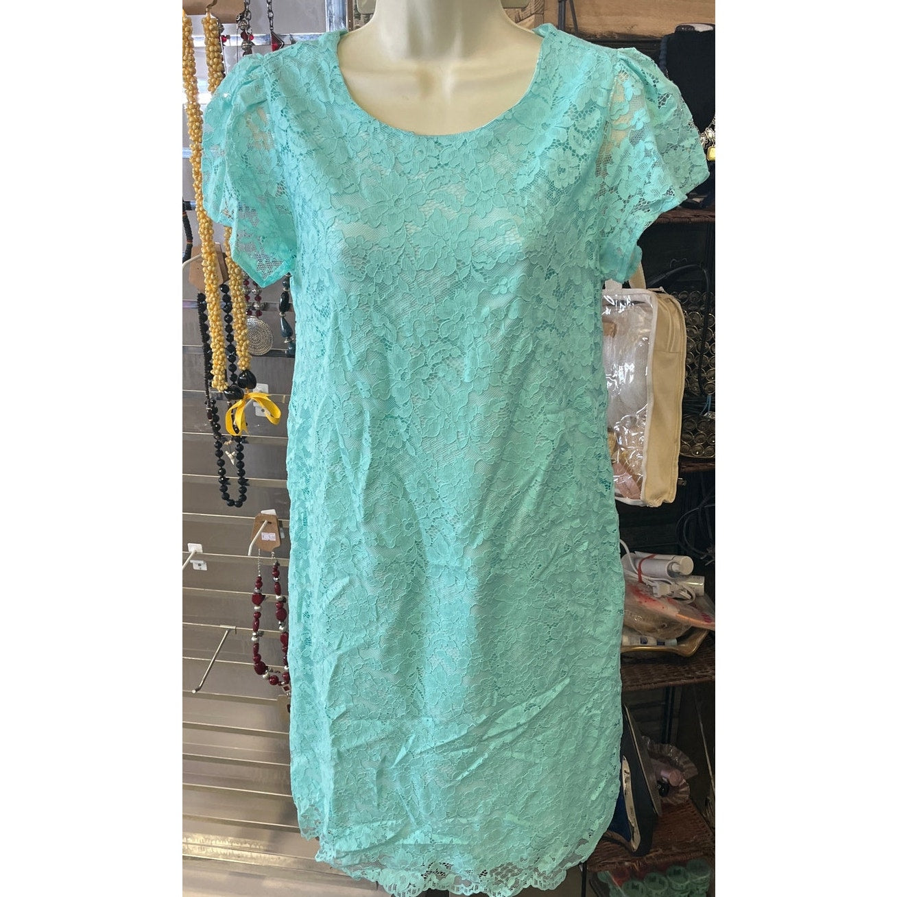 NWOT TEAL LACE MOMMY AND ME PLACE DRESS MEDIUM