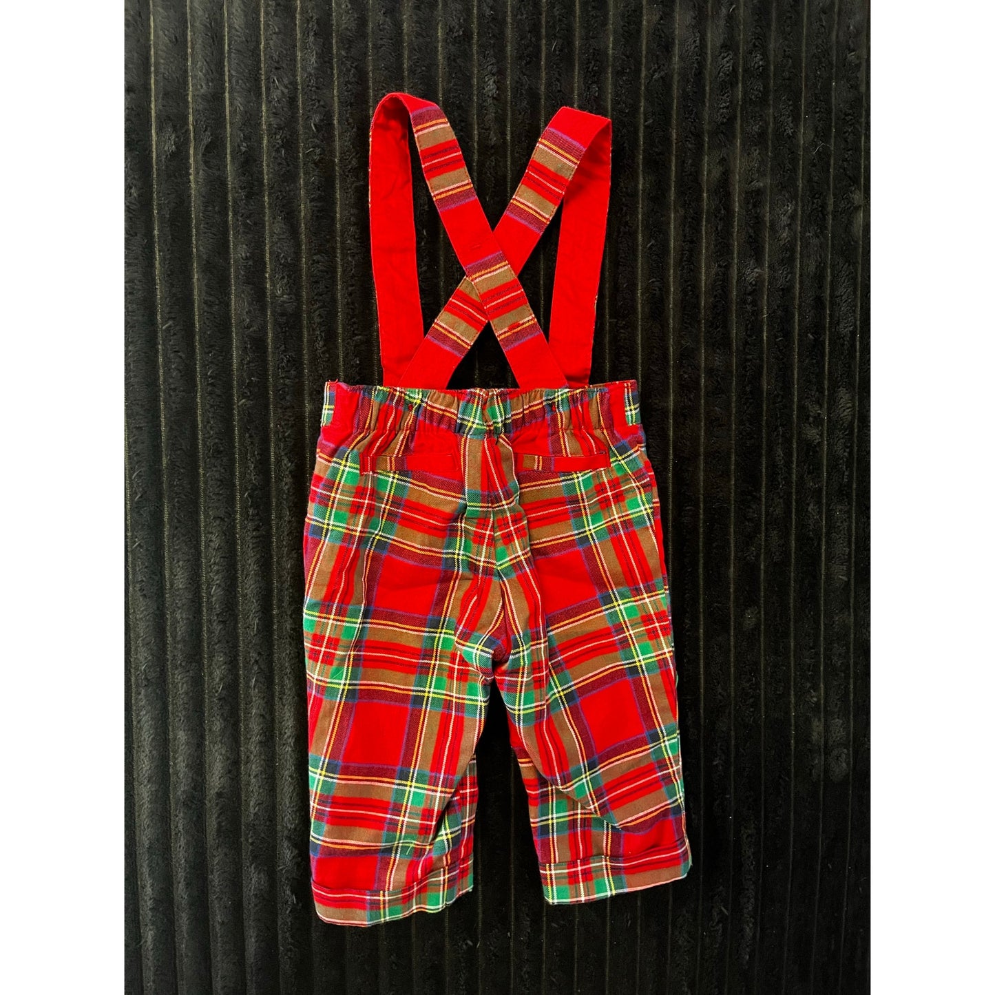 Janie and Jack Baby Boy Red Plaid Overalls 0-3M NWOT Summer Classic Look