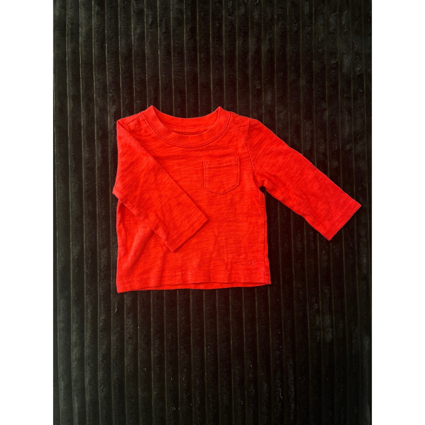 Janie and Jack Baby Boy Solid Red Long Sleeve Pull-Over Shirt 3-6M NWOT