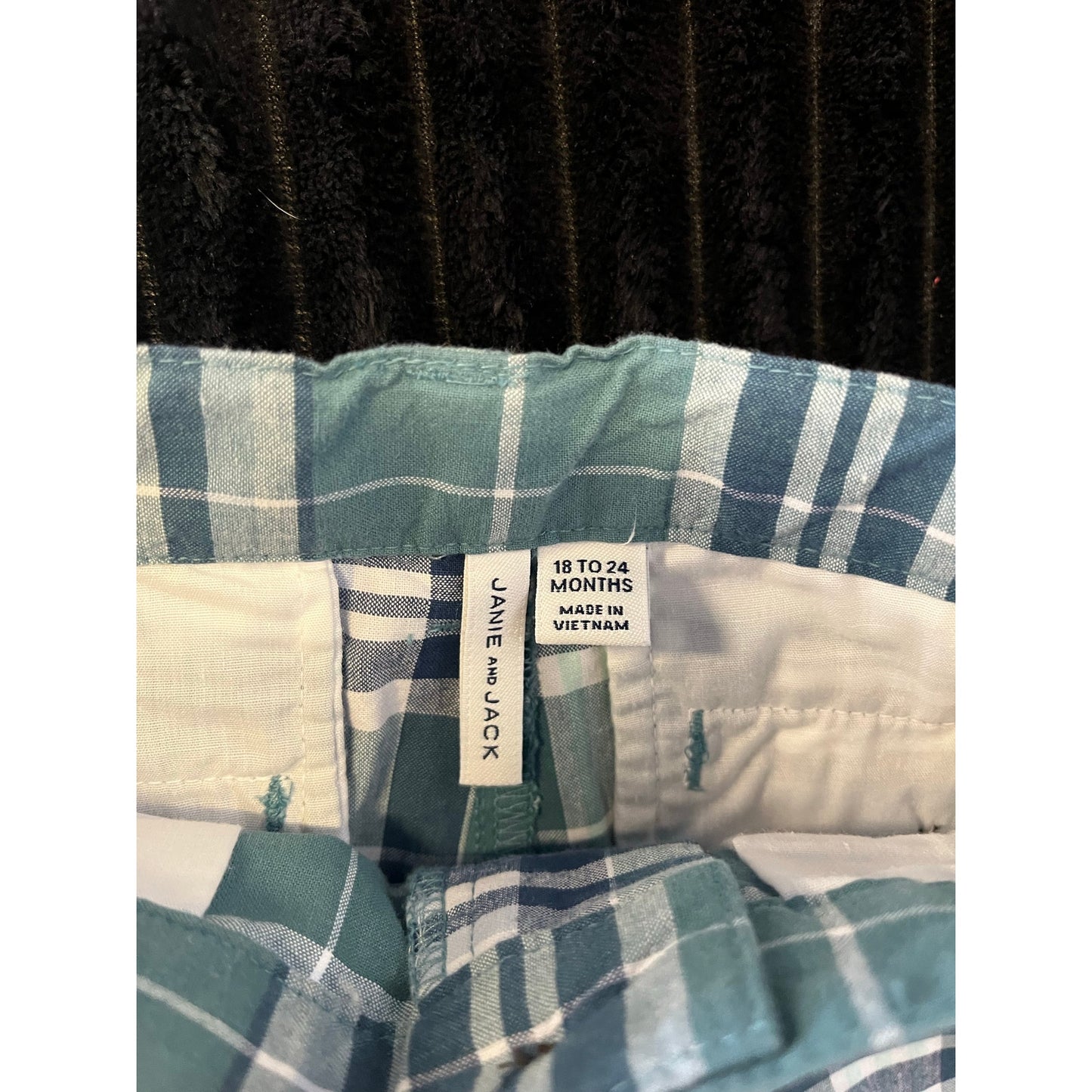 Janie and Jack Baby Boy Green Plaid Dress Shorts 18-24M Preppy Summer Shorts