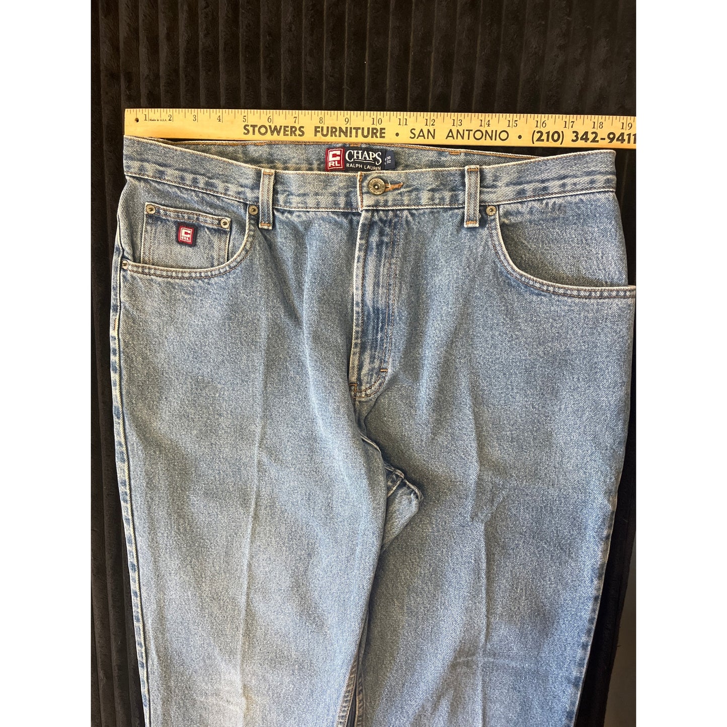 "Vintage Ralph Lauren Chaps Men’s Jeans Size 38x32 Medium Wash Blue Denim"