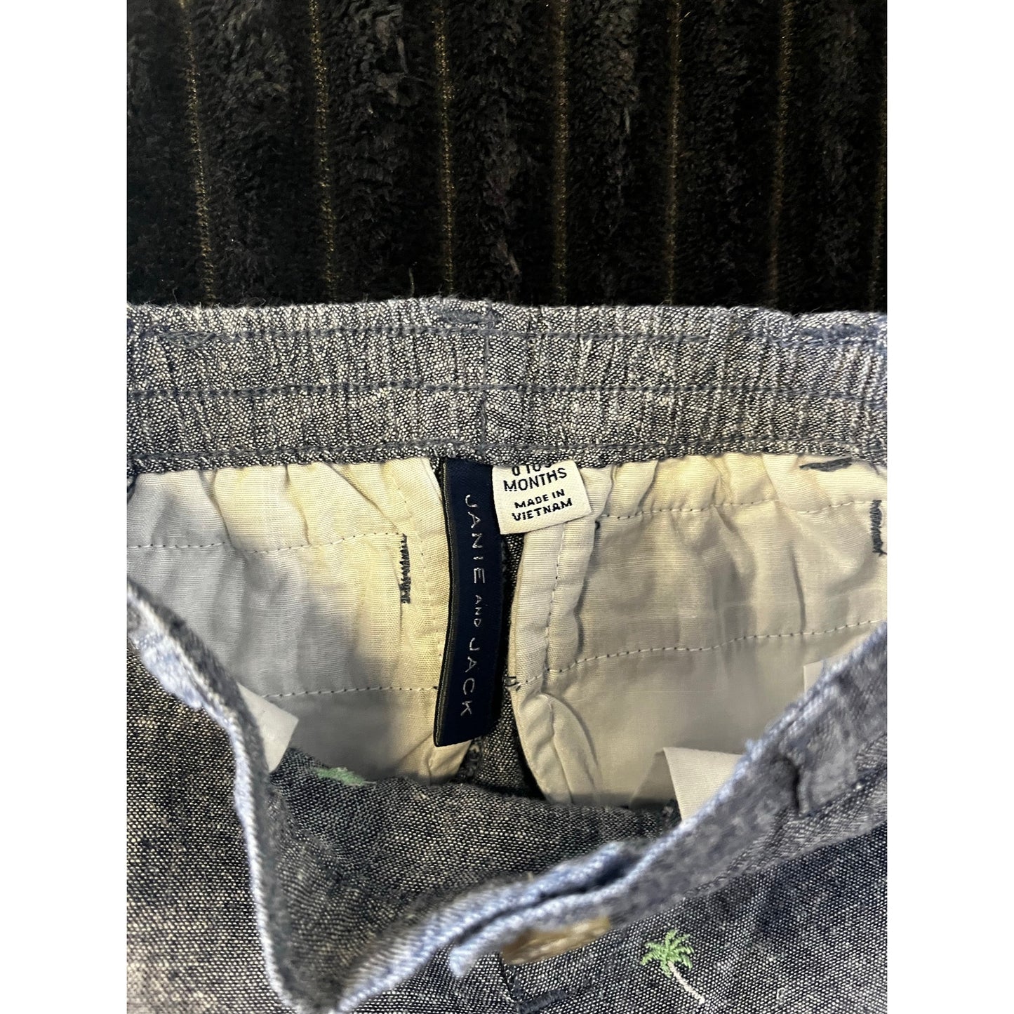 Janie and Jack Baby Boy Palm Tree Shorts Gray 0-3M NWOT Graphic Summer Style