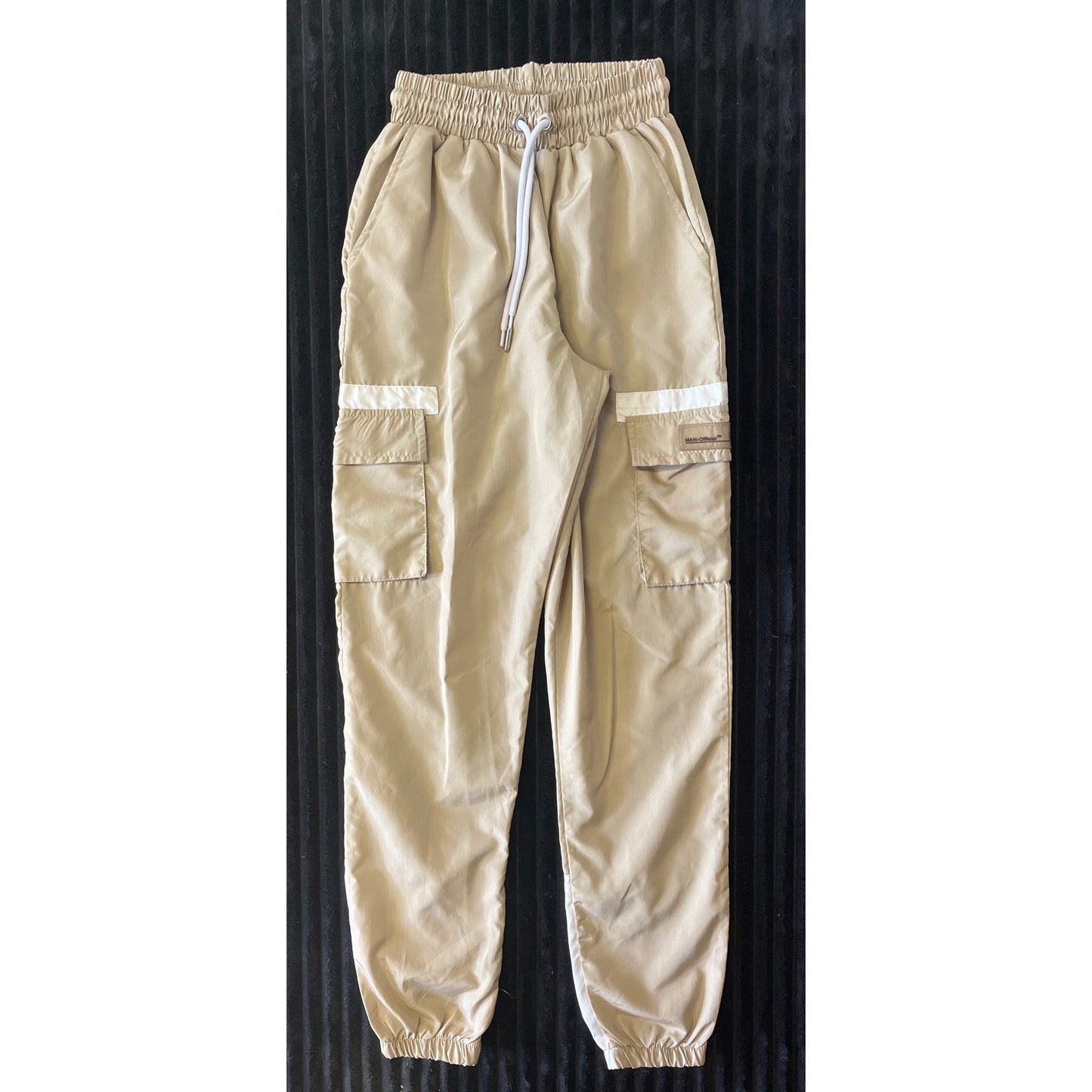 BoohooMan Cargo Joggers Tan Drawstring Waist Size XSmall