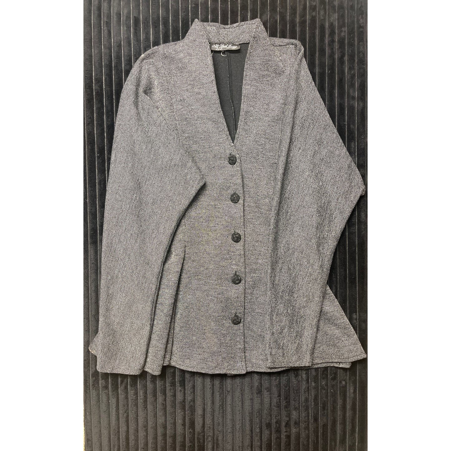 80s Vintage Blazer Jacket Black Gray Houndstooth Jacket Y2K All That Jazz 11/12