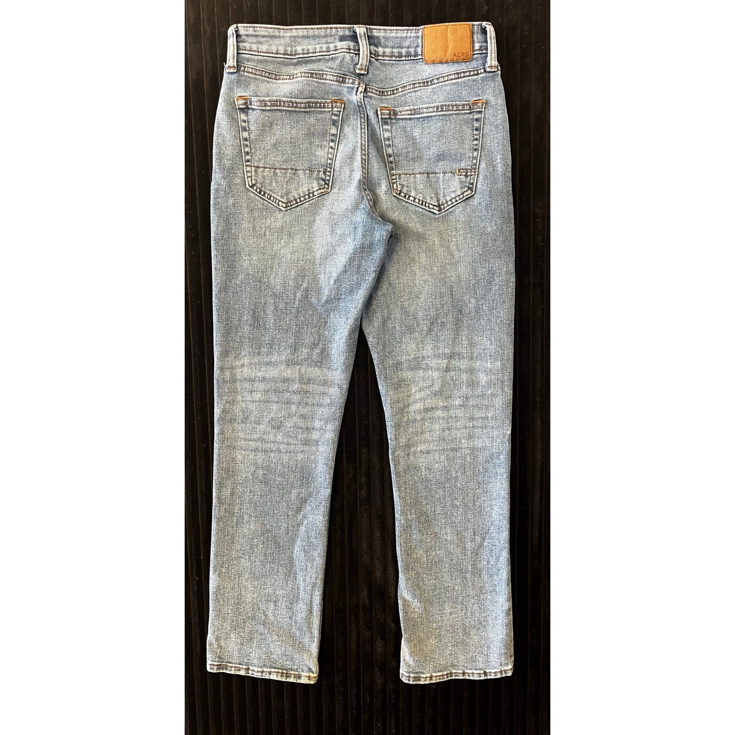 Aeropostale Mens Distressed 28x30 Medium Wash Athletic Straight Jeans