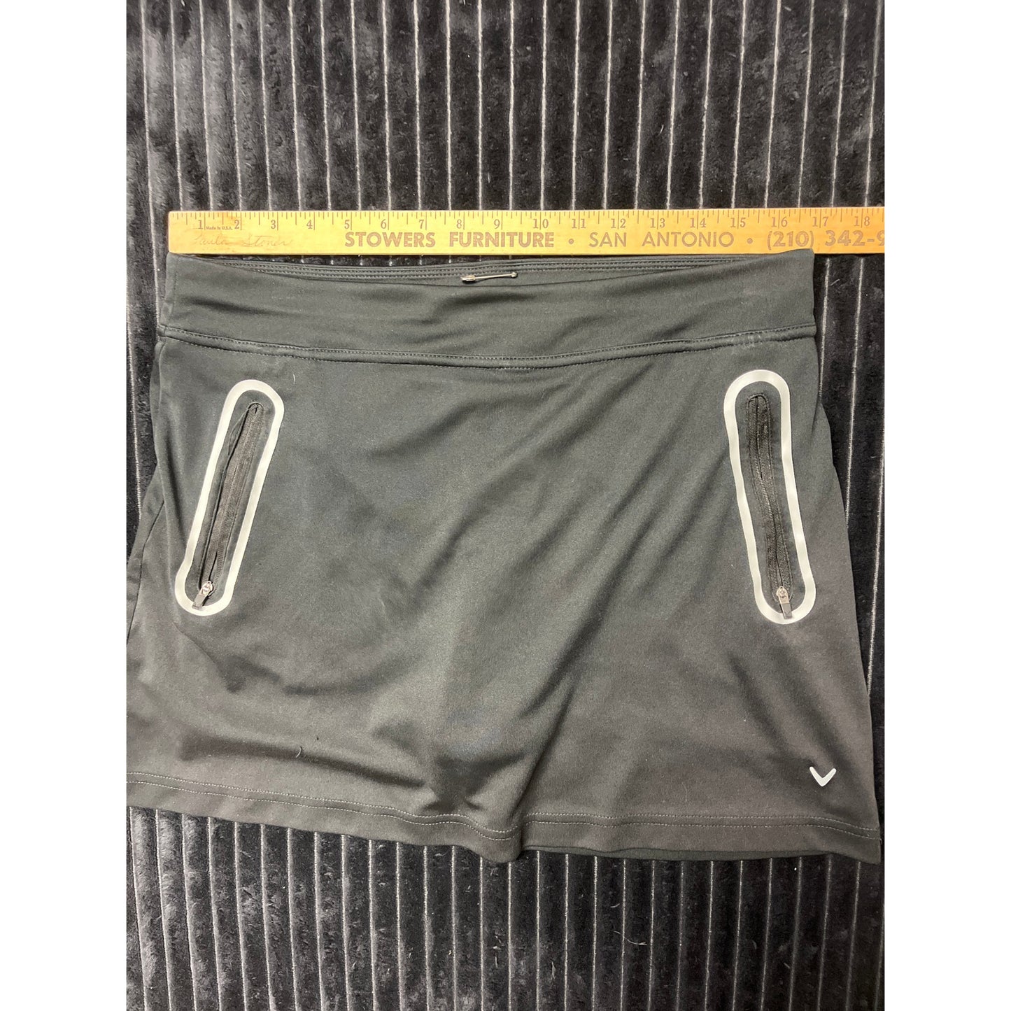 Callaway Black Golf Opti-Dri Pockets Pull-On Skirt Skort Large Polyester