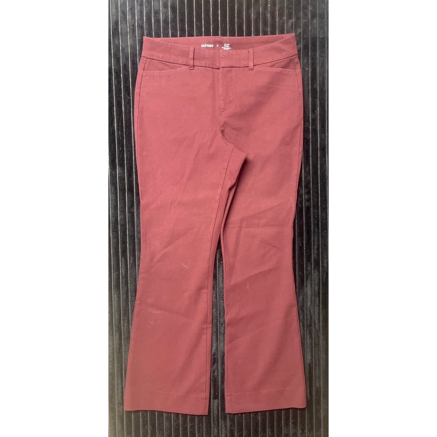 Old Navy Women's High Rise Pixie Pants Sz 6 Maroon Secret Smooth Pockets