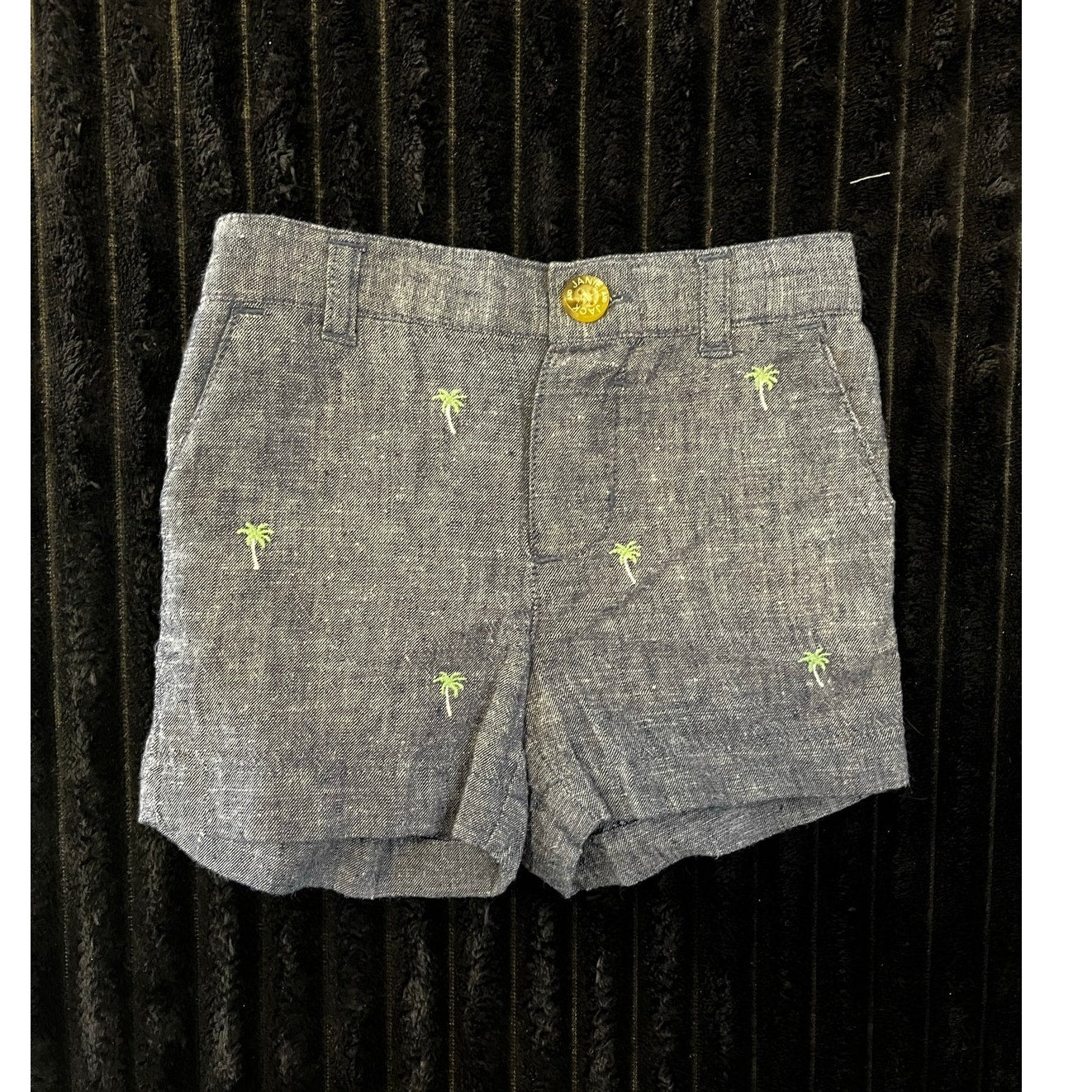 Janie and Jack Baby Boy Palm Tree Shorts Gray 0-3M NWOT Graphic Summer Style