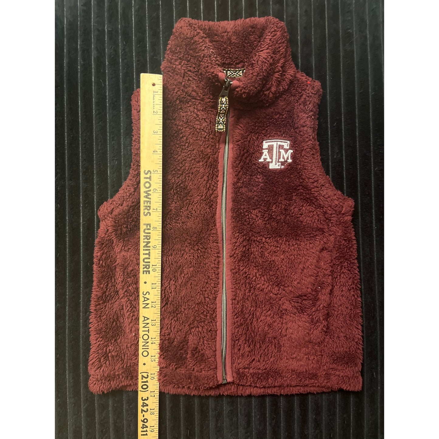 A&M College Boys' Burgundy Fleece Vest - Size YS - Soft 100% Polyester