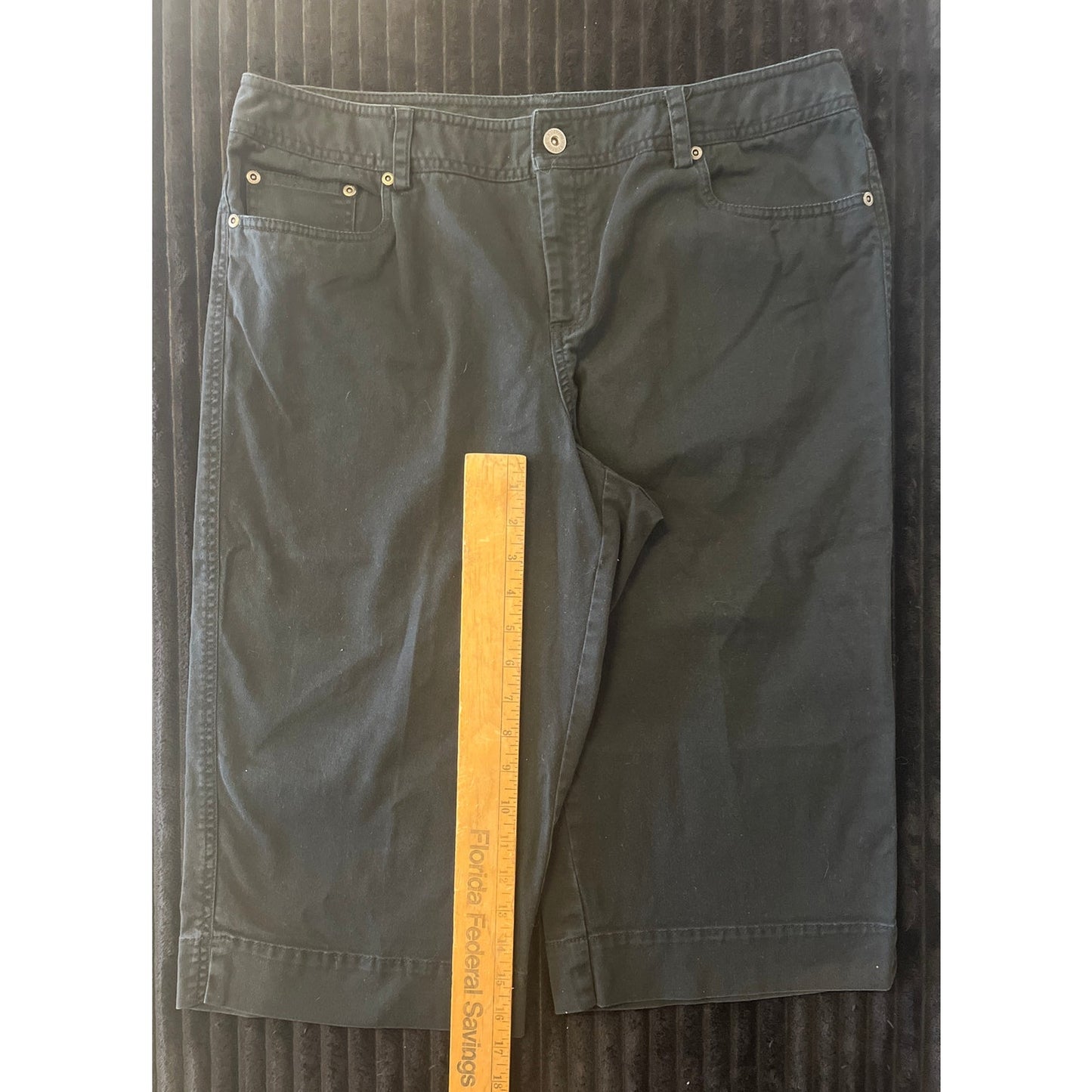 Rafaella Women’s Black Jean Shorts Size 14 Casual Denim Stretch