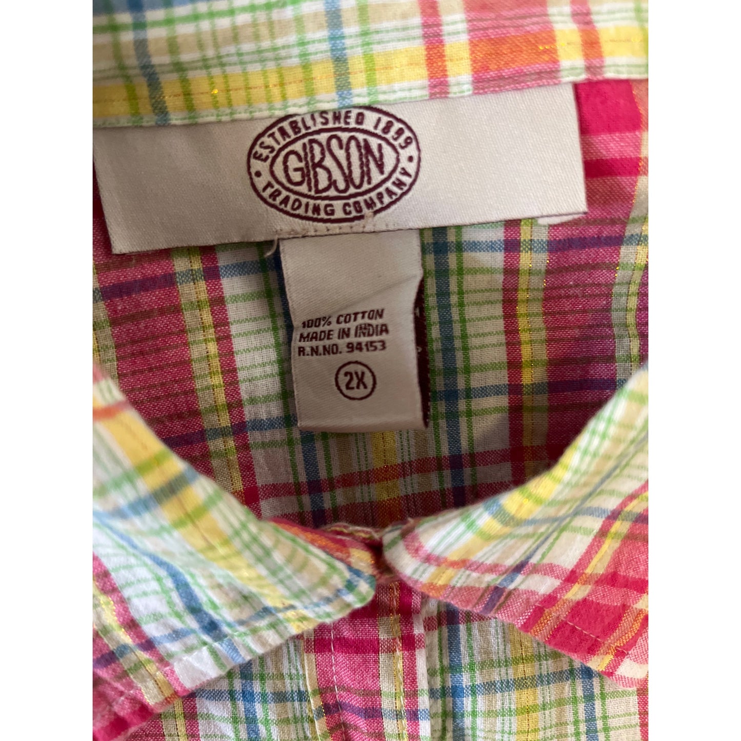 "Vintage Gibson Trading Co. Women's Paisley Striped Pearl Snap Shirt Size 2X"