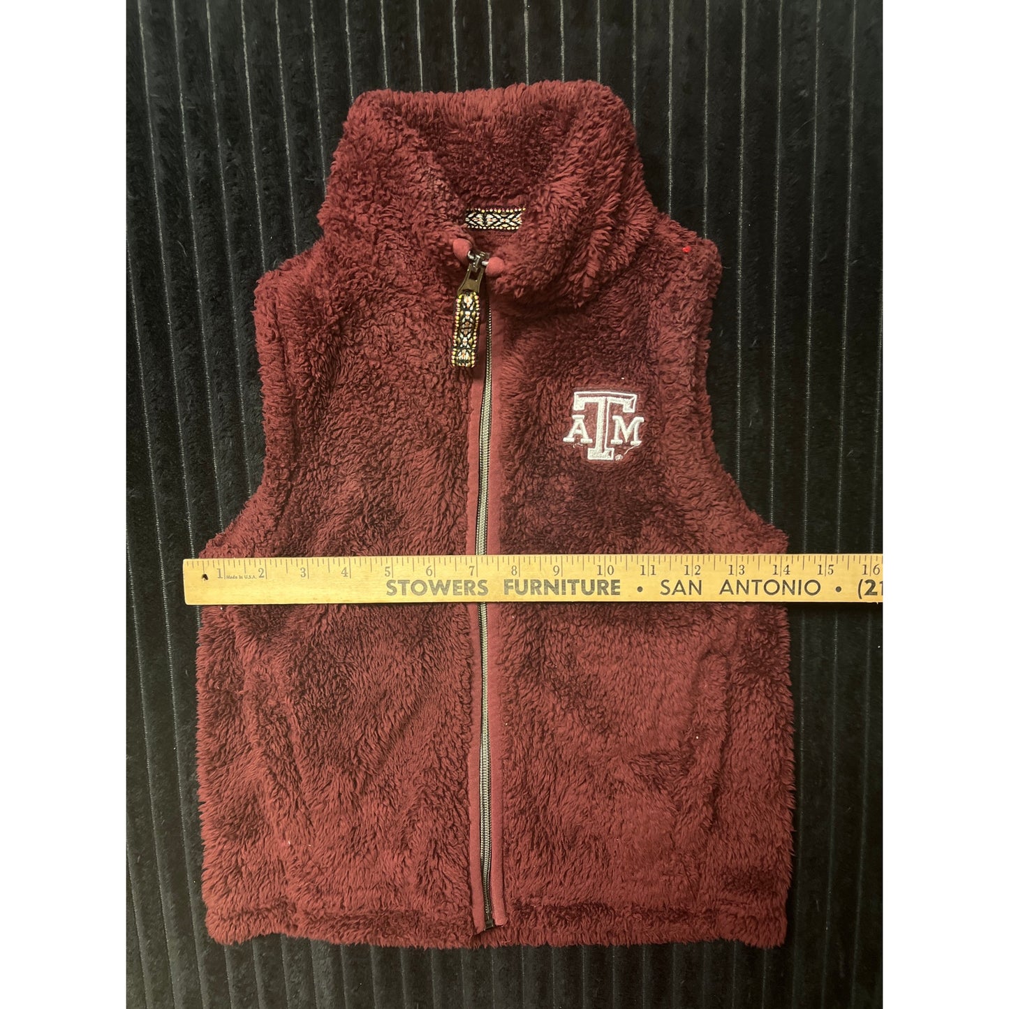 A&M College Boys' Burgundy Fleece Vest - Size YS - Soft 100% Polyester