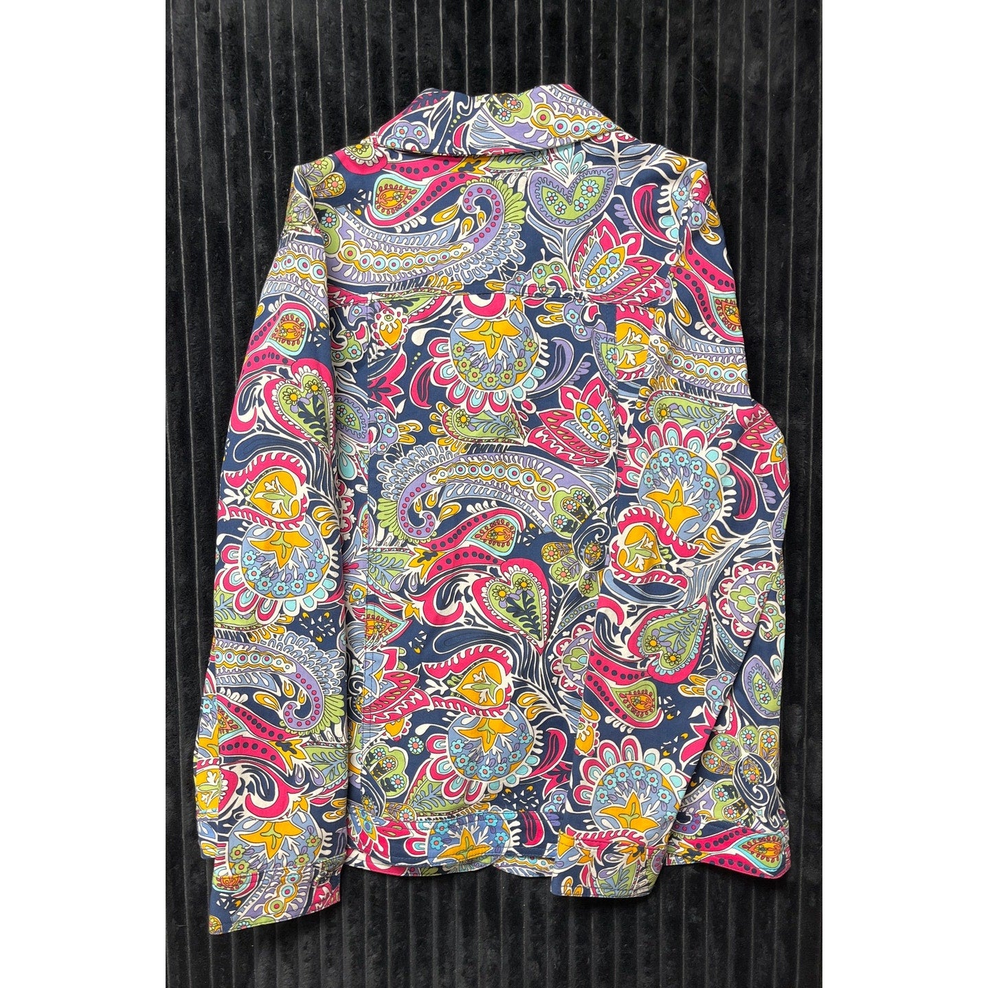 Vintage City Blues by Koret Paisley Floral Sparkly Jacket Size Small