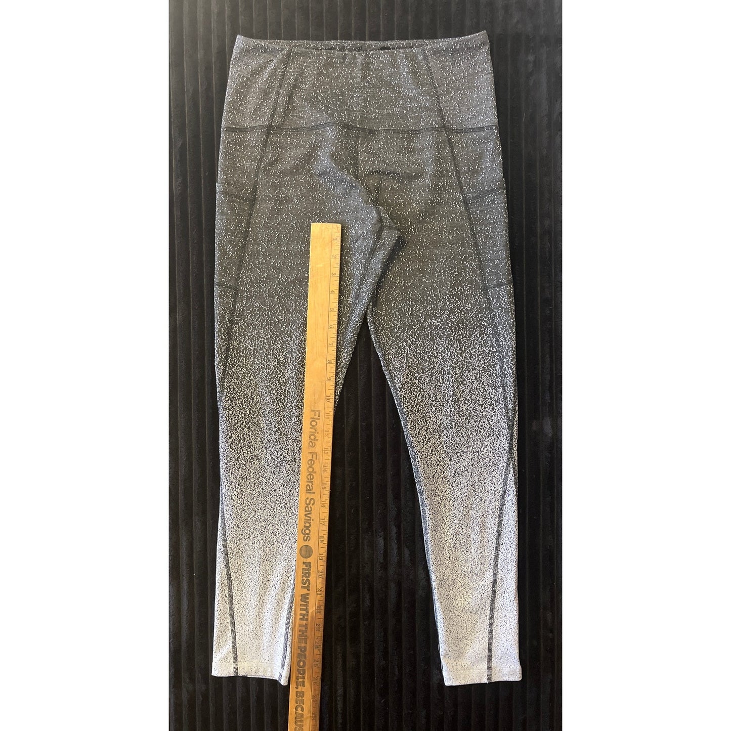 C9 by Champion Black Athletic Leggings with White Ombre Dots Large Side Pockets