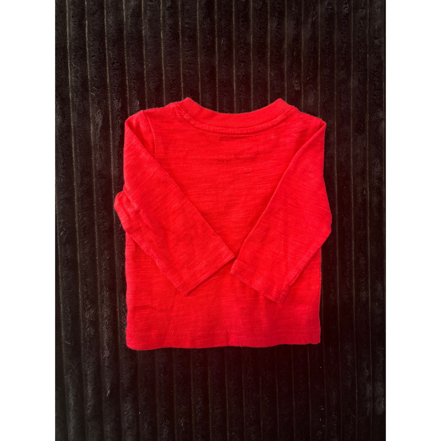 Janie and Jack Baby Boy Solid Red Long Sleeve Pull-Over Shirt 3-6M NWOT