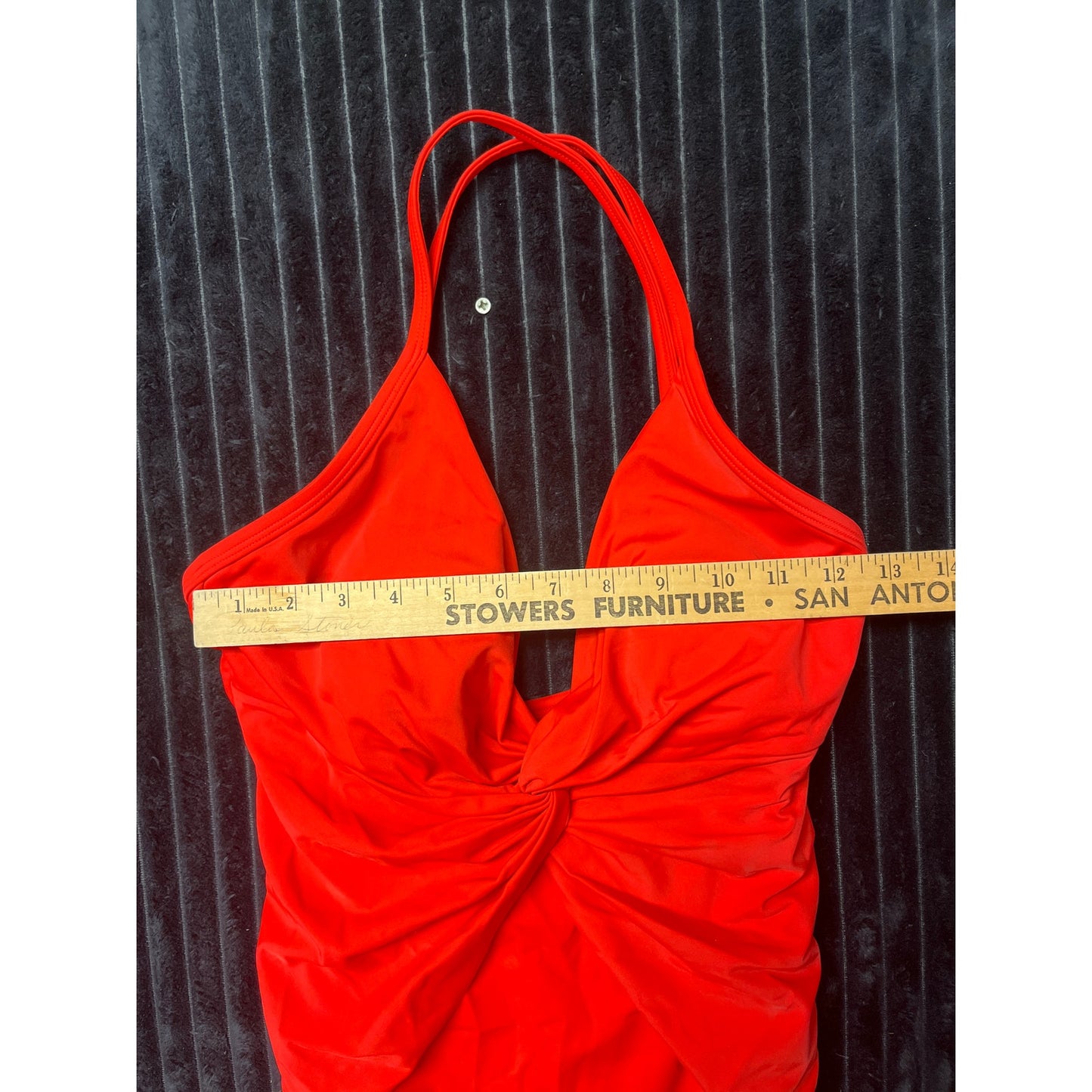 Time and True Women’s One-Piece Swimsuit Bright Red Size Medium Swimwear