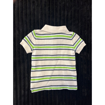 Janie and Jack Baby Boy White Striped Pull-Over Polo Shirt 3-6M NWOT