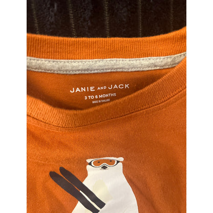 Janie and Jack Baby Boy Brown Long Sleeve Pull-Over Shirt 3-6M NWOT