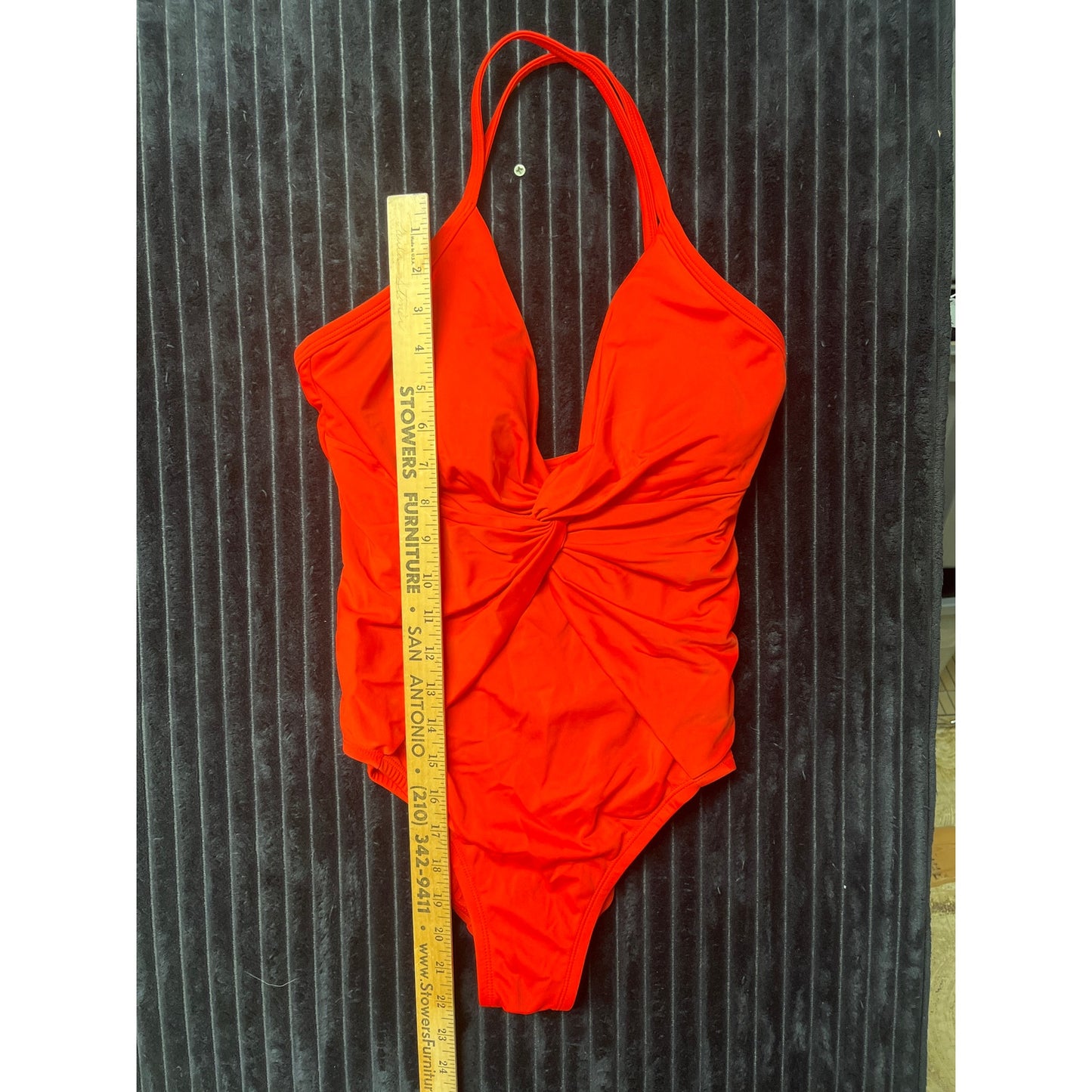 Time and True Women’s One-Piece Swimsuit Bright Red Size Medium Swimwear