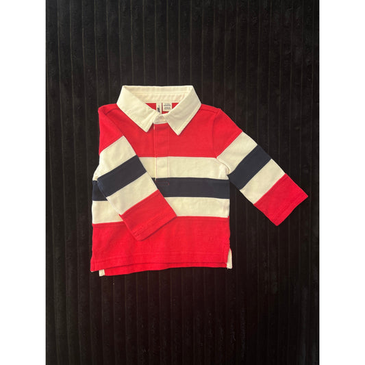 Janie and Jack Baby Boy Striped Long Sleeve Polo Pull-Over Shirt 3-6M NWOT