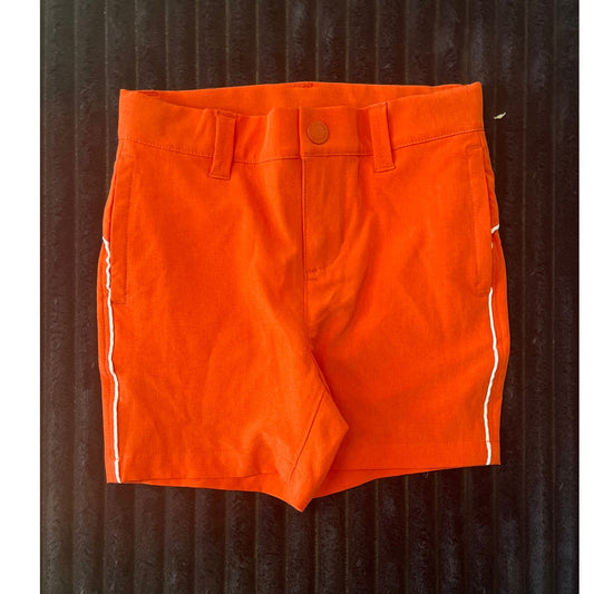 Janie and Jack Baby Boy Orange Dress Shorts Size 18-24M Snap Button Zipper