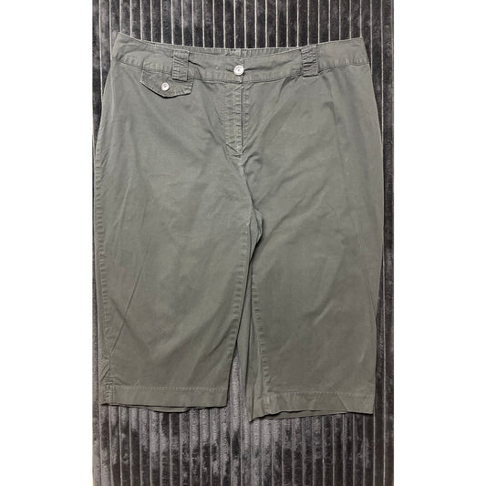 A.N.A. Women's Black Chino Shorts 18W High Rise Zip Fly