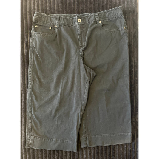 Rafaella Women’s Black Jean Shorts Size 14 Casual Denim Stretch