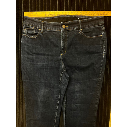 Chico's Platinum Jeans Women's Size 2.5R US 14 Blue Dark Wash Stretch Pockets