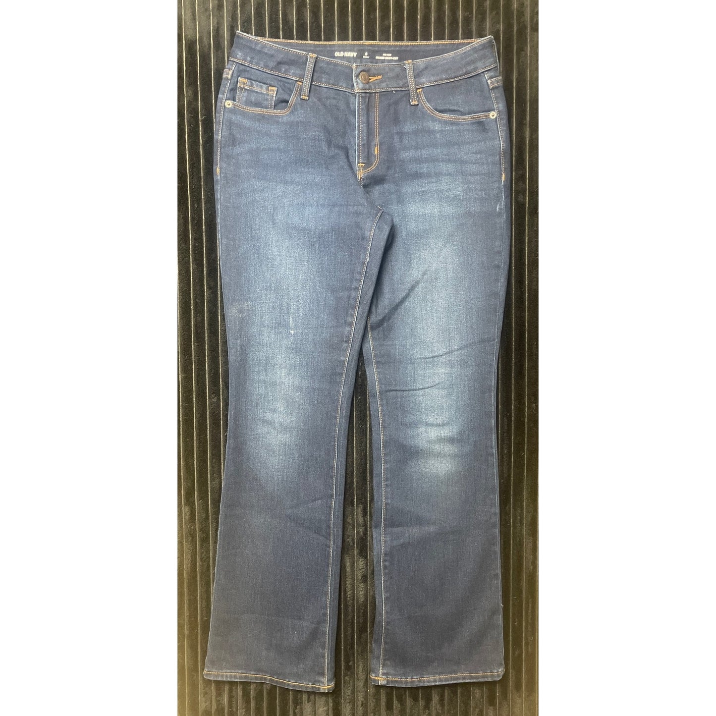 Old Navy Women's Mid Rise Kicker Boot Jeans Sz 6 Dark Wash Classic Fit