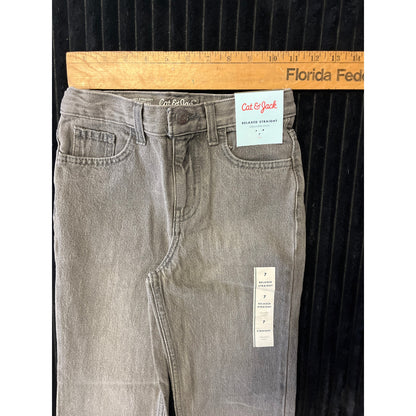 Cat & Jack Boys' Relaxed Straight Soft Grey NWT Jeans Durable Size 7