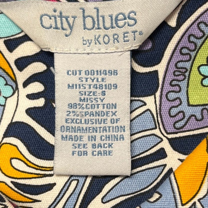 Vintage City Blues by Koret Paisley Floral Sparkly Jacket Size Small